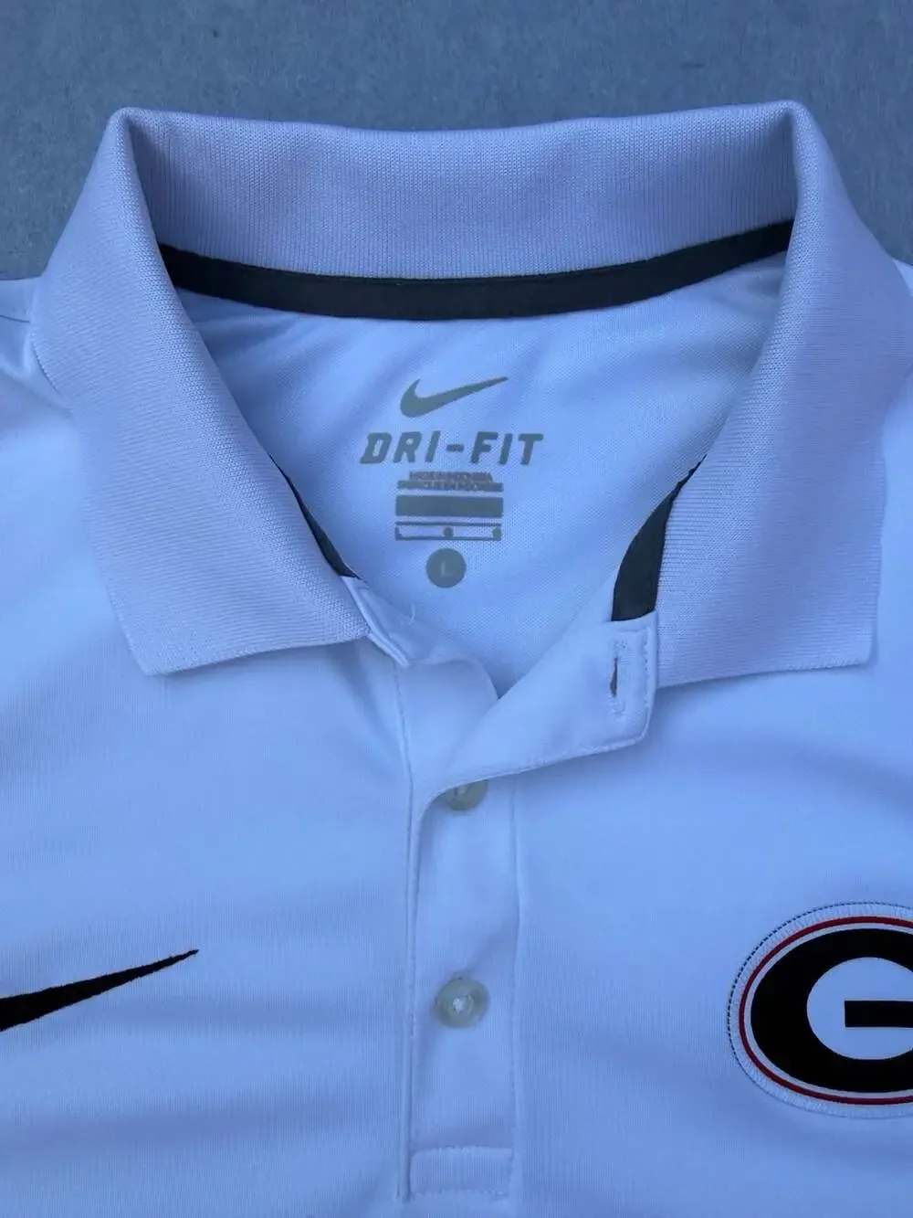 Nike Georgia Bulldogs Dri-FIT Polo Size L White